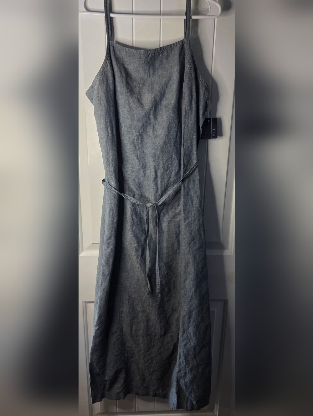 Relativity Gray Linen Slip Dress with Waist Tie NWT Size Mediun ❤️